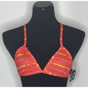 Jolyn Bikini Swim Top Orange Triangle‎ Small New with tags